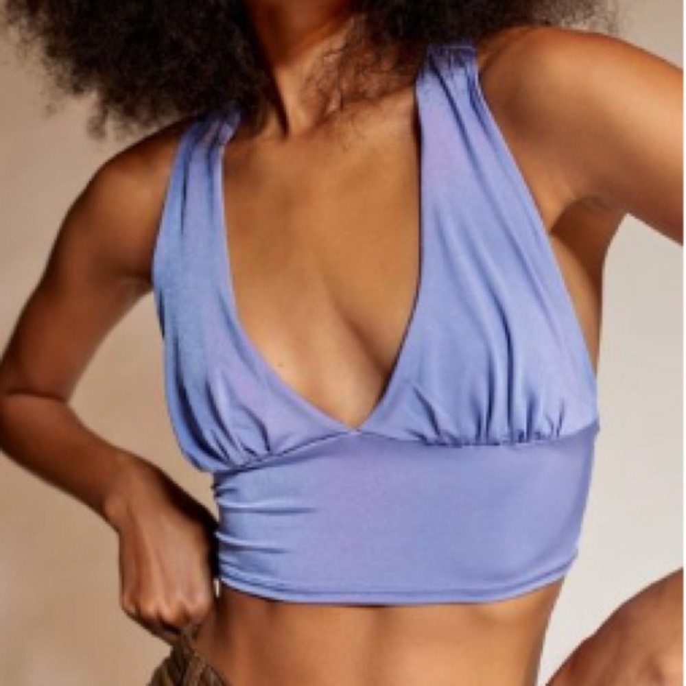 UO L Plunging Tie-Back Tank Top